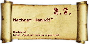 Machner Hannó névjegykártya